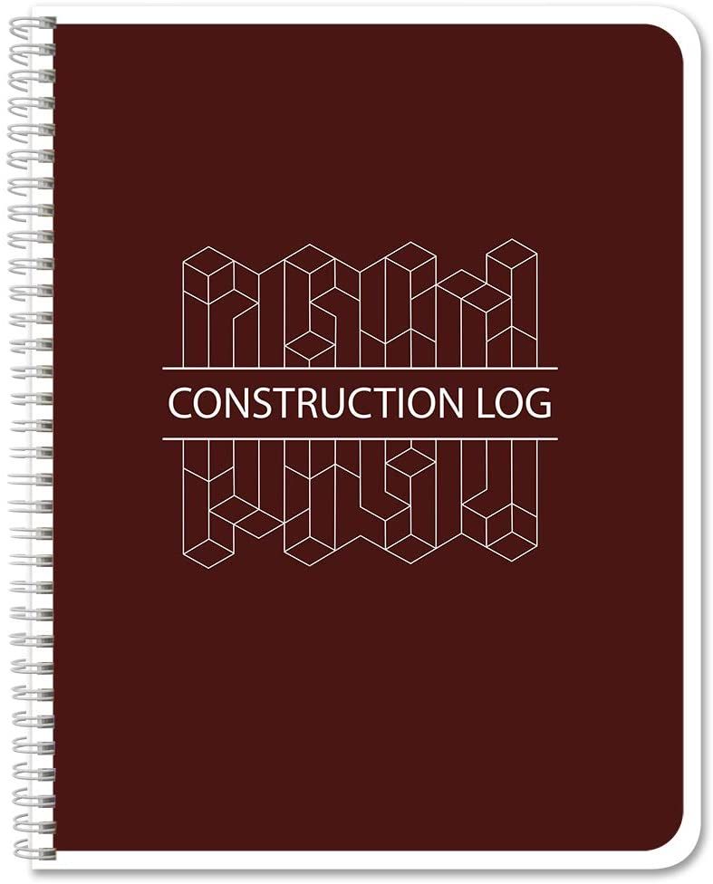 BookFactory Construction Daily Log Book — 365-Day Hardbound Jobsite Journal (Burgundy, 384 Pages)