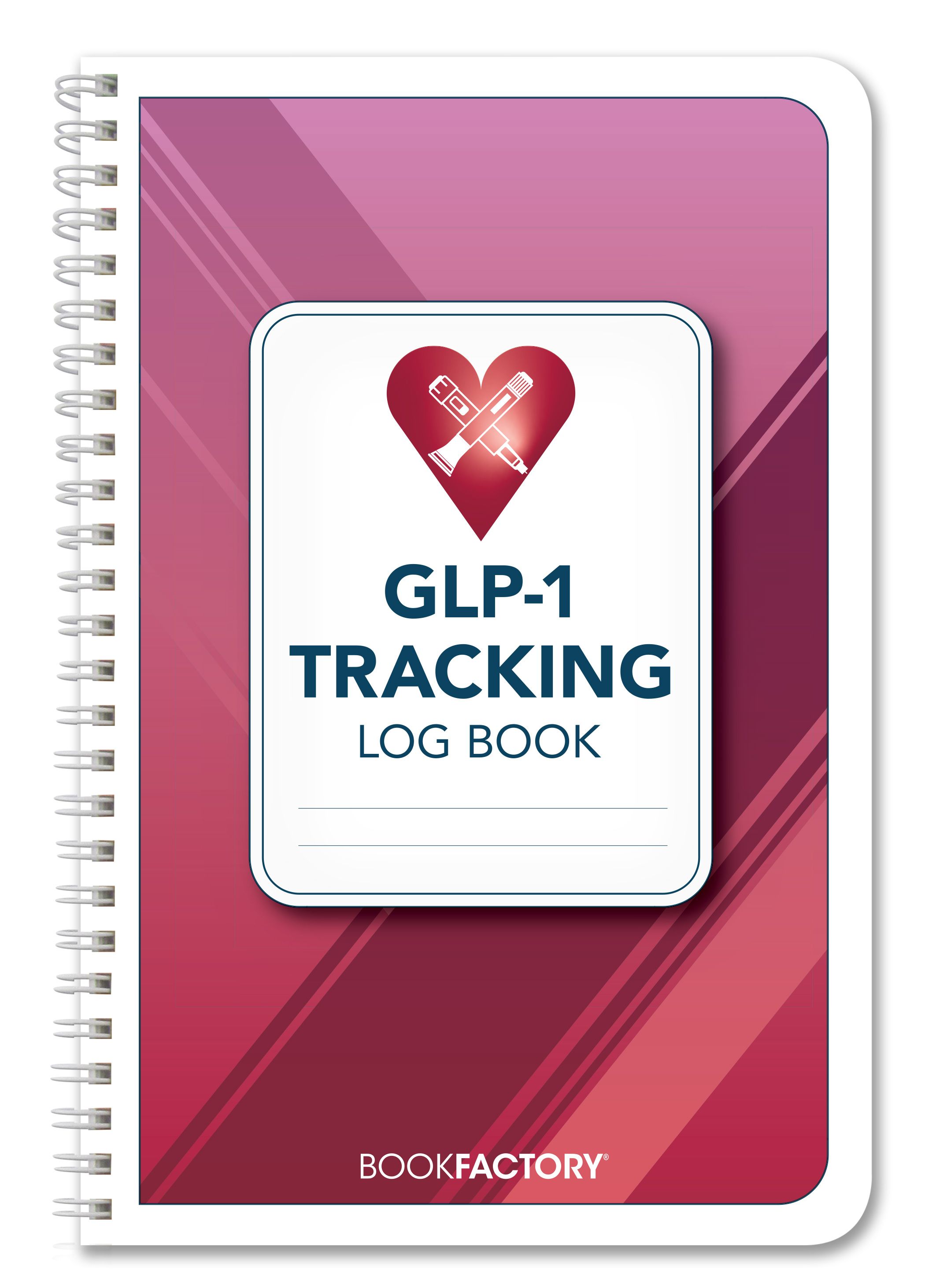 BookFactory GLP-1 Tracking Log Book / 6" x 9" Wire-O 104 pages (Made in USA)