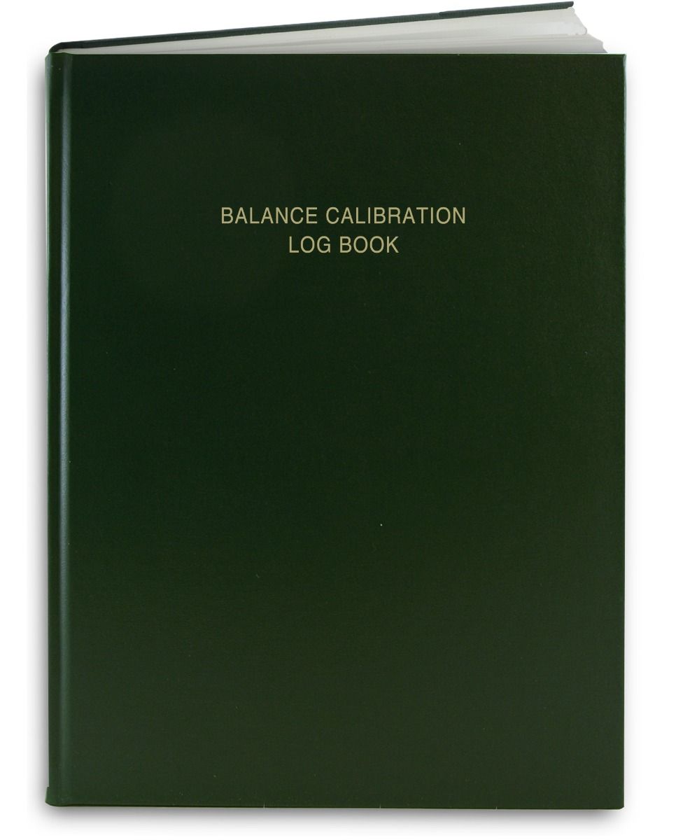 BookFactory Balance Calibration Log Book 168 Pages, Green Imitation
