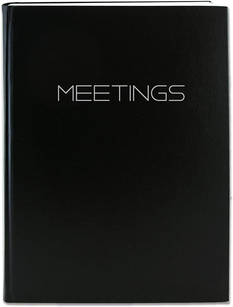 BookFactory Black Meeting Notebook, Hardbound - Page Size 8 1/2