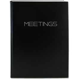 BookFactory Black Meeting Notebook, Hardbound - Page Size 8 1/2