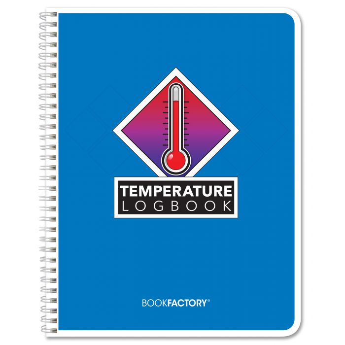 Termometer Log Book BookFactory Temperature Log Book - 100 Pages - Page Size 8 .5