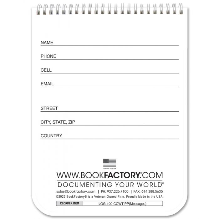 Messages Book / Phone Message Book / Perforated Sheets for