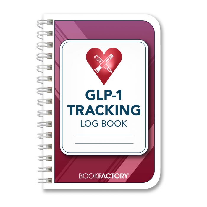 BookFactory GLP-1 Tracking Log Book / 3 1/2” x 5 1/4'' Wire-O 104 Pages (Made in USA)