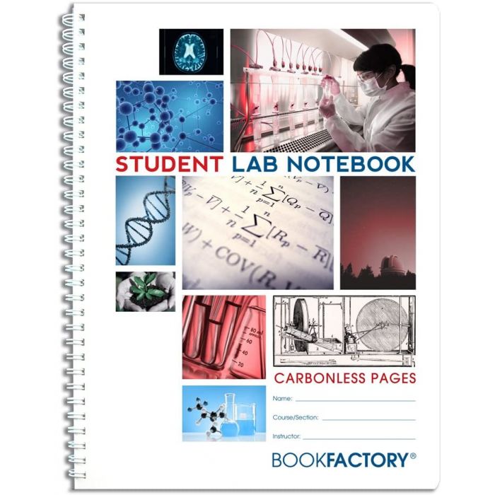 Carbonless Student Lab Notebook - 100 Sets Of Duplicating Grid Pages (8.5" X 11") - Durable Translucent Cover, Wire-O Binding
