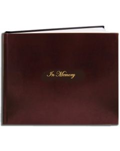 Leather Funeral Guest Book "In Memory"