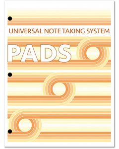 Universal Note Taking System (Cornell Notes) - 3 Pads with 3 Hole Punched Removable Sheets