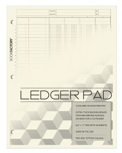 4 Column Accounting Ledger Notepad - 50 Pages