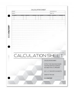 Calculation Sheet  / Grid Format Calculation Paper - Various Binding